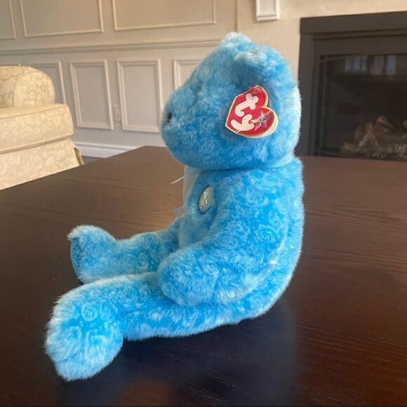 Ty Original Beanie Buddy Collection Retired 2002 Blue Bear Plush Toy 12” - Picture 3 of 5